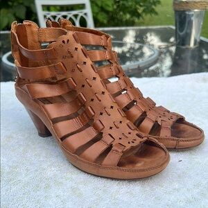 PIKOLINOS Brown leather strappy Gladiator Heels size 37 (6.5 to 7)